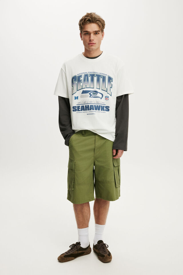 Everyday Fit Exclusive Nfl T-Shirt, LCN NFL WHITE - SEAHAWKS - GRID