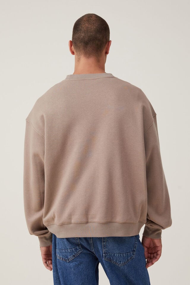 Box Fit Crew Sweater, TAUPE