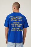 Premium Loose Fit Music T-Shirt, LCN BRA ROYAL BLUE / POST MALONE - 23 TOUR - alternate image 3
