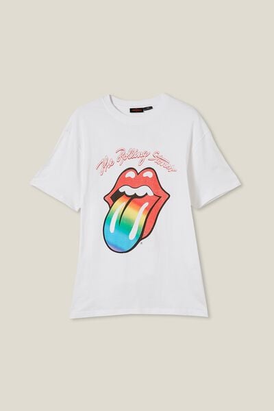 Special Edition T-Shirt, LCN BRA WHITE/ROLLING STONES - RAINBOW