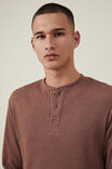 Camiseta - Textured Long Sleeve Tshirt, COFFEE MARLE WAFFLE HENLEY - vista alternativa 4