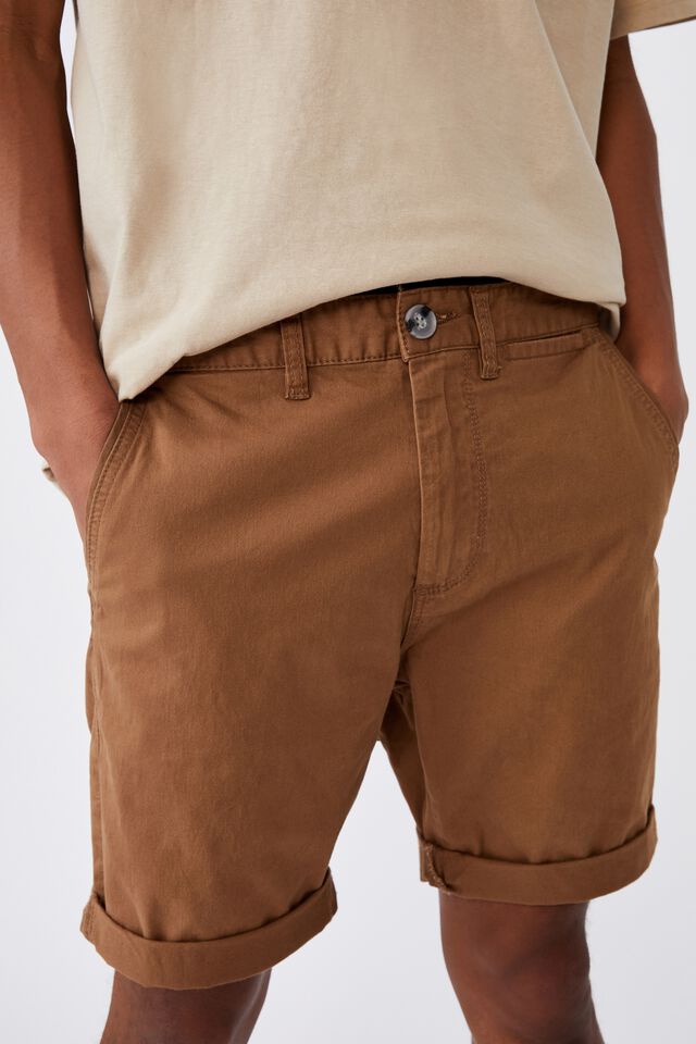Washed Chino Short, BISCUIT