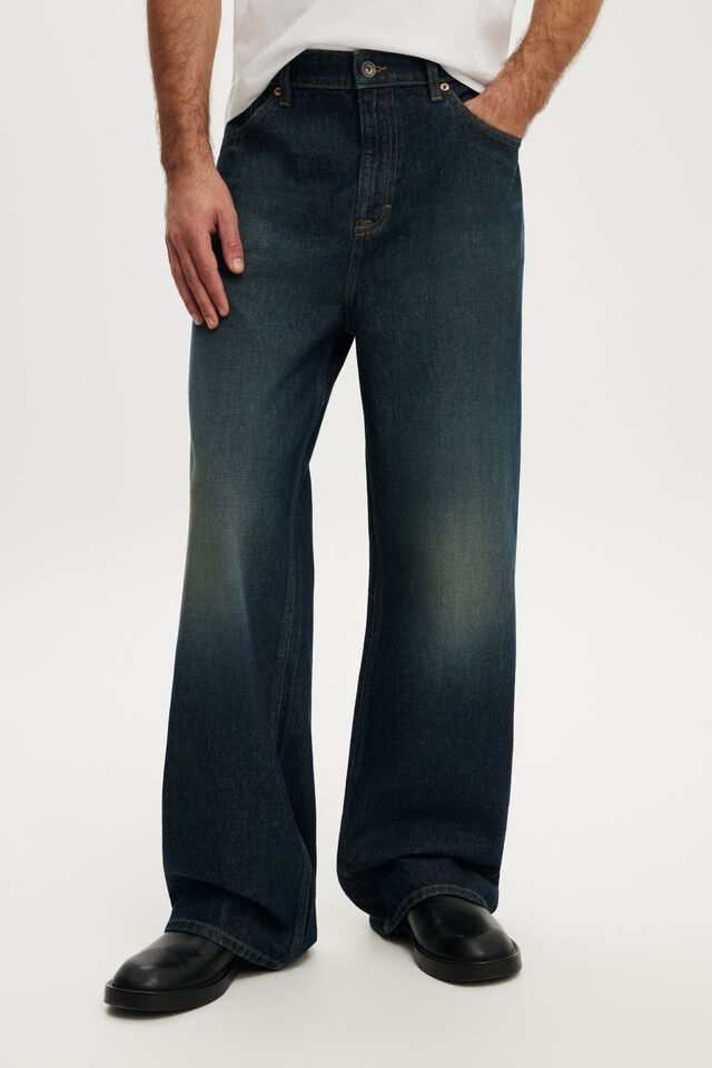 Relaxed Wide Jean, WORN BLUE