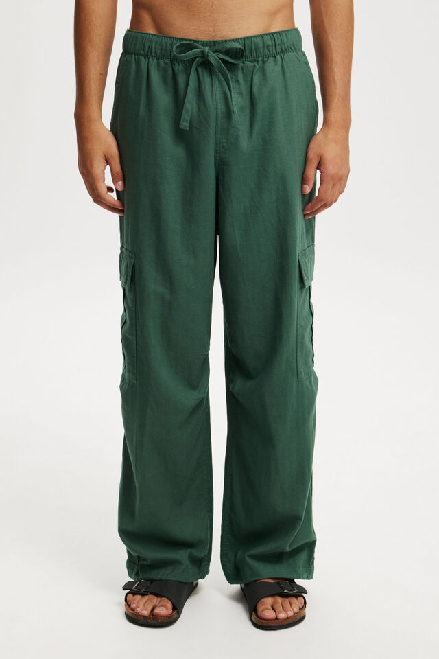 Baggy Resort Cargo Pant, TREKKING GREEN HERRINGBONE