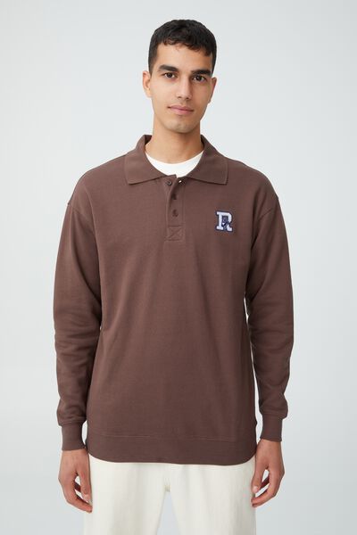 Box Fit Rugby Fleece, CHOCOLATE BROWN/RAM