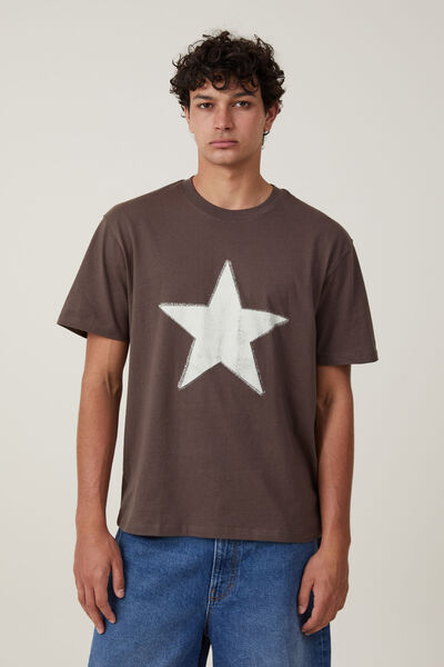 Camiseta - Loose Fit Art T-Shirt, ASHEN BROWN / VINTAGE STAR