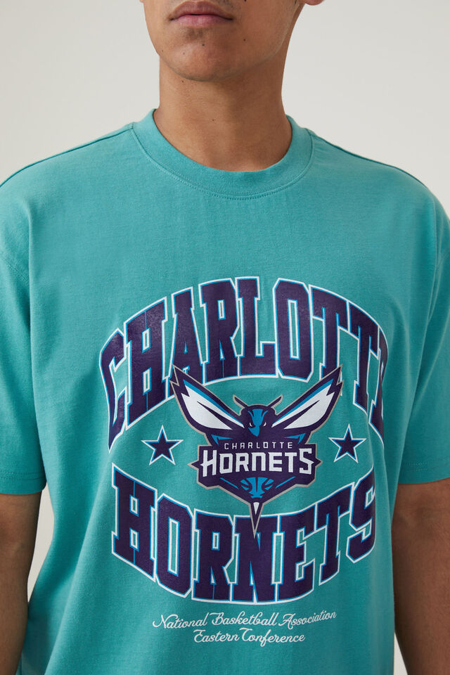 NBA Charlotte Hornets Loose Fit T-Shirt, LCN NBA DUSTY TEAL / CHARLOTTE HORNETS - STAR