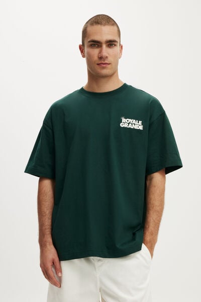 Box Fit Text T-Shirt, ROYALE GRANDE / PINENEEDLE GREEN