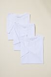 Organic Longline T-Shirt 3 Pack, WHITE/WHITE/WHITE - alternate image 1