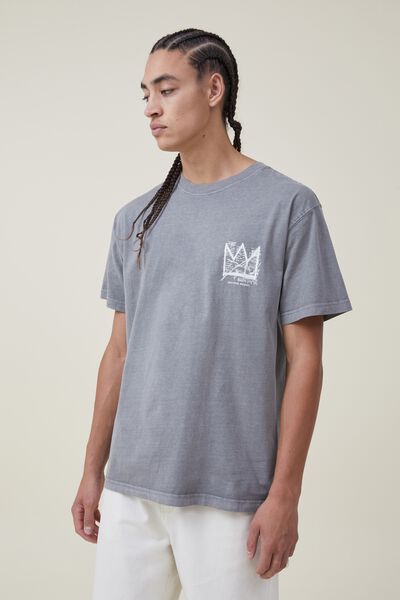 Basquiat Loose Fit T-Shirt, LCN BSQ SLATE STONE/CROWN