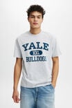 Yale Loose Fit College T-Shirt, LCN YAL LIGHT GREY MARLE/YALE - XXL BULLDOGS - alternate image 1