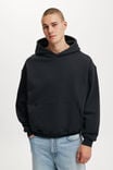 Box Fit Hoodie, WASHED BLACK - alternate image 1