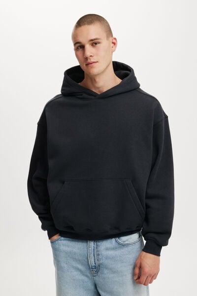 Box Fit Hoodie, WASHED BLACK