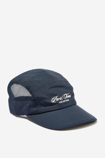 Nylon 5 Panel Hat, NAVY/PARIS TEXAS