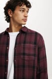 Boston Long Sleeve Shirt, PLUM WAFFLE CHECK - alternate image 4