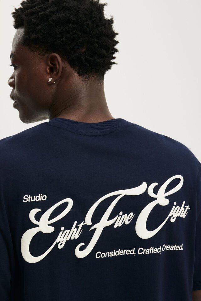 Everyday Fit Text T-Shirt, VINTAGE NAVY / EIGHT FIVE EIGHT