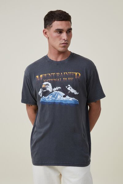 Premium Loose Fit Art T-Shirt, FADED SLATE/MOUNT RAINIER