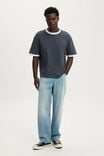 Cropped Fit T-Shirt, DENIM BLUE / VINTAGE WHITE RINGER - example image 2