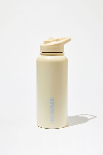 Personalised Metal Drink Bottle, OFF WHITE