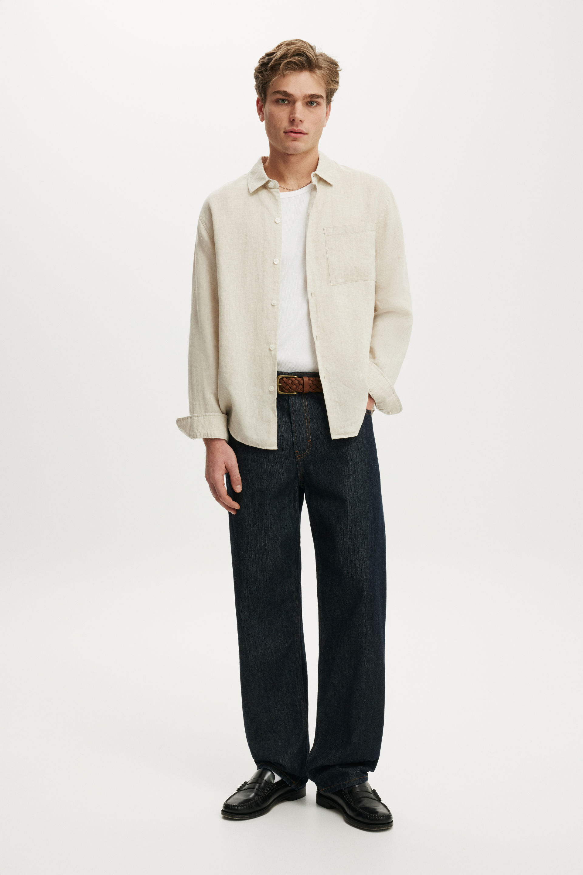 Relaxed Linen Long Sleeve Shirt