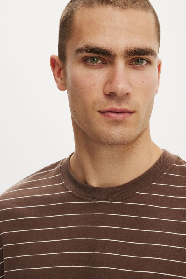 Everyday Fit T-Shirt, ESPRESSO / OAT STRIPE