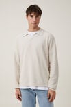 Camiseta - Jimmy Long Sleeve Polo, STONE - vista alternativa 1