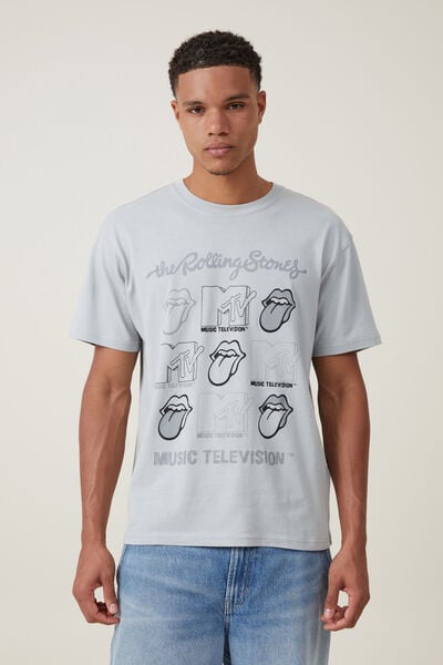 Mtv X Rolling Stones Loose Fit T-Shirt, LCN BRA BLUE HAZE/REPEAT