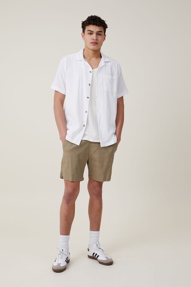 Riviera Short Sleeve Shirt, WHITE