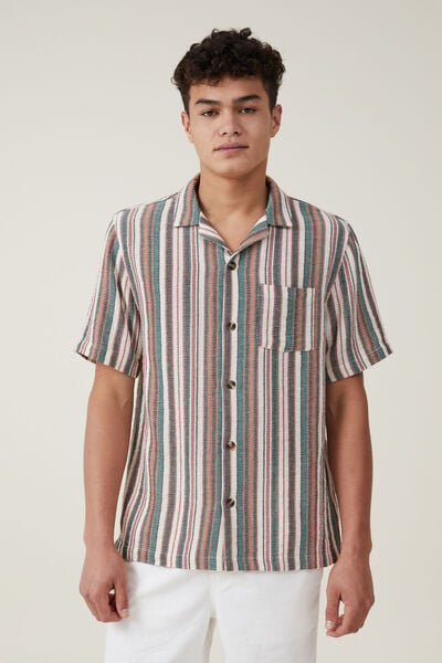 Palma Short Sleeve Shirt, MIDNIGHT MULTI STRIPE