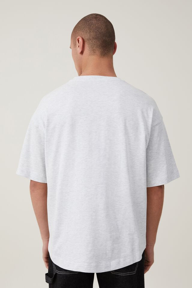 Box Fit Scooped Hem T-Shirt, WHITE MARLE