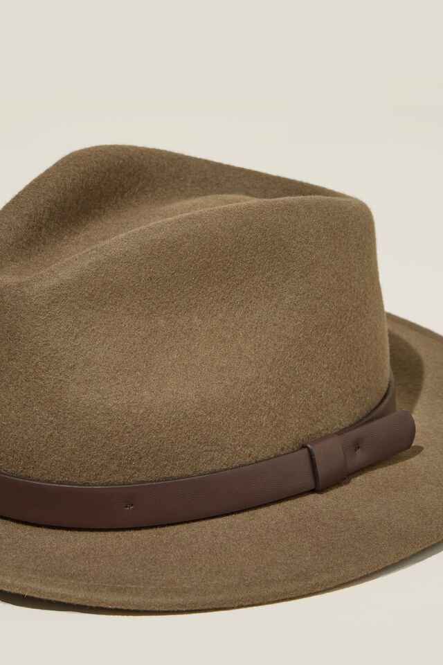 Wide Brim Felt Hat, FAWN/BROWN