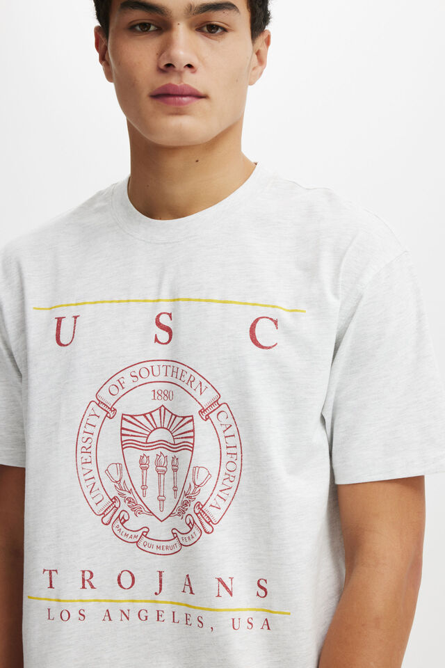 USC Loose Fit College T-Shirt, LCN USC WHITE MARLE/USC - CREST