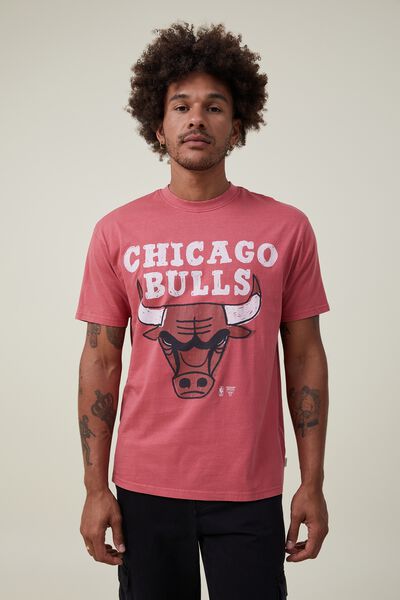 Nba Loose Fit T-Shirt, LCN NBA SOFT RED/CHICAGO BULLS - HAND DRAWN