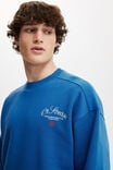 Box Fit Graphic Crew Sweater, CAROLINA BLUE / OFF SCHEDULE - alternate image 4