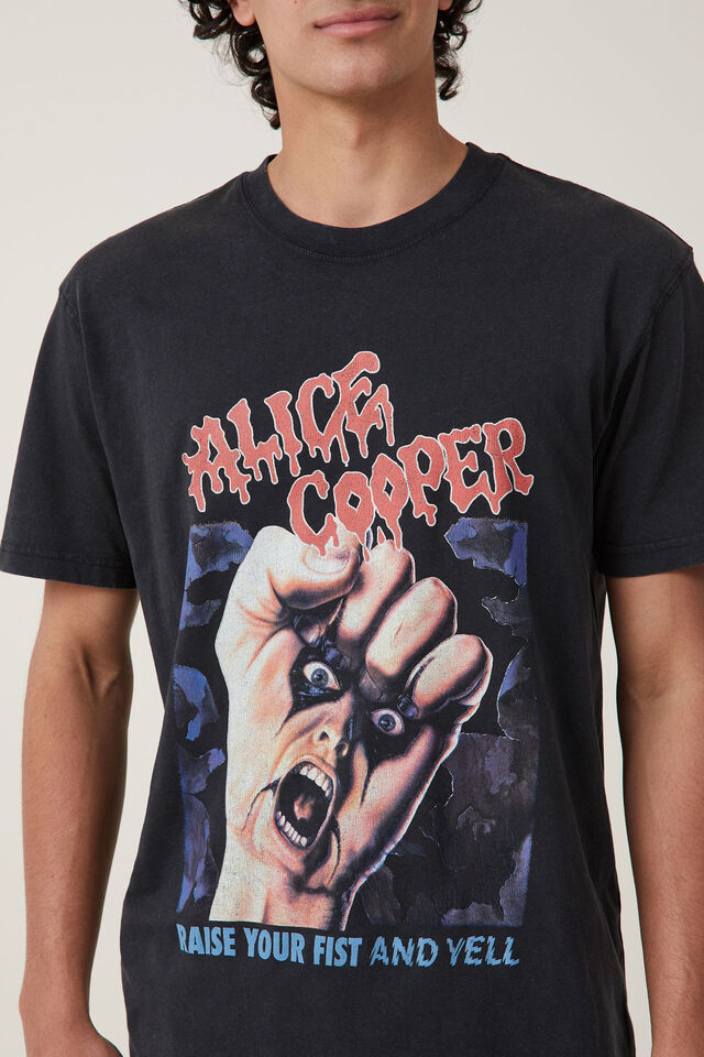 Alice Cooper Loose Fit T-Shirt, LCN GM BLACK/ALICE COOPER - RAISE YOU FIST