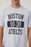 Camiseta - Loose Fit College T-Shirt, LIGHT GREY MARLE / BOSTON ATH - vista alternativa 4