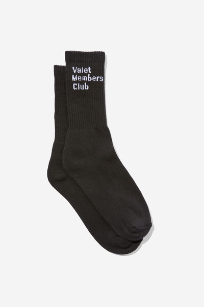 Graphic Sock, BLACK/VALET MEMBERS CLUB