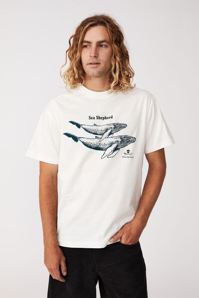 Sea Shepherd Loose Fit T-Shirt, LCN SEA VINTAGE WHITE/WHALE CALF