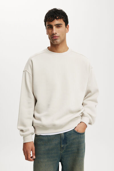 Box Fit Crew Sweater, BONE