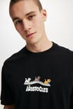 Aristocats Box Fit Pop Culture T-Shirt, LCN DIS BLACK/ARISTOCATS KEYBOARD KITTENS - alternate image 4