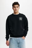 Box Fit Graphic Crew Sweater, BLACK / FRENCH BAKERY - alternate image 1