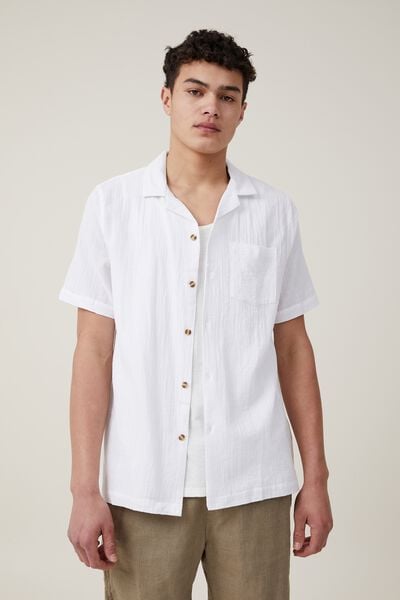 Camisas - Riviera Short Sleeve Shirt, WHITE