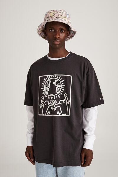 Keith Haring T-Shirt, LCN KEI BLACK/WORLD