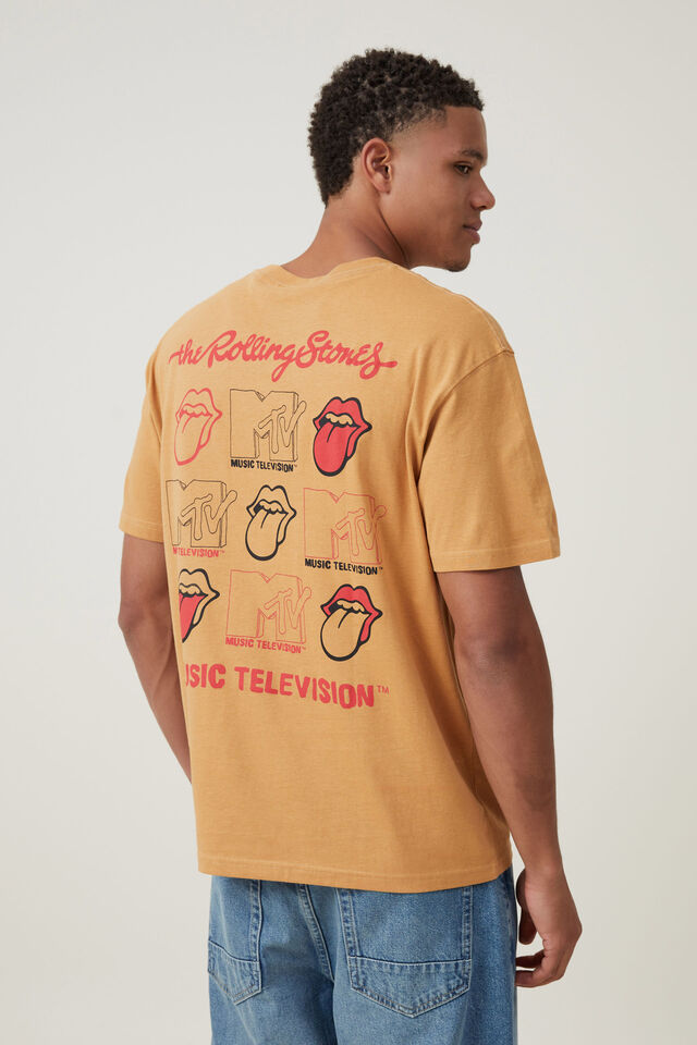 Mtv X Rolling Stones Loose Fit T-Shirt, LCN BRA BRONZE/DOUBLE UP