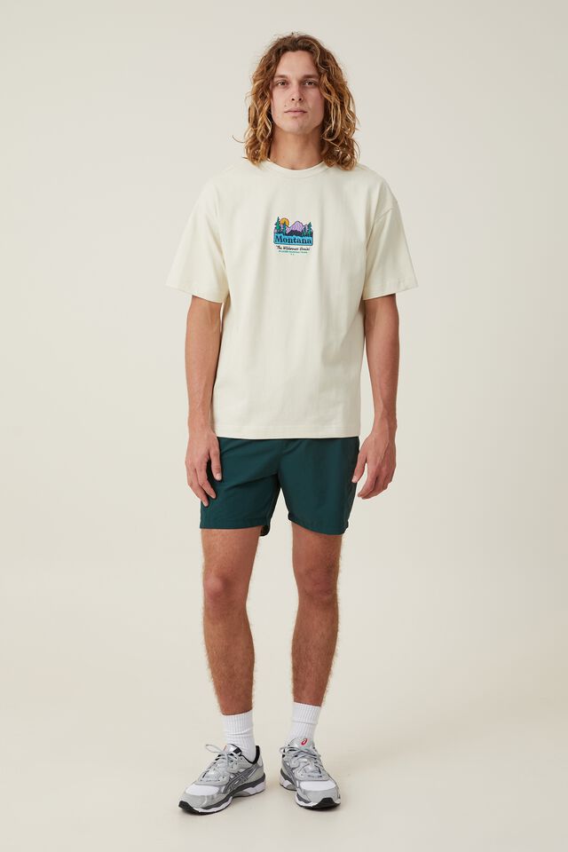 Box Fit Graphic T-Shirt, ECRU/WILDERNESS AWAITS
