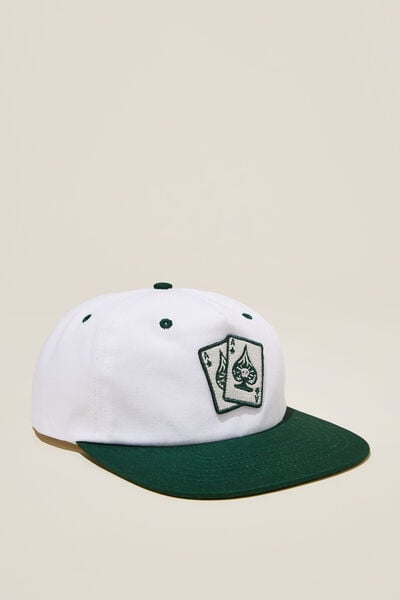 5 Panel Hat, WHITE/GREEN/CARDS