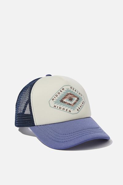 Trucker Hat, BLUE SLATE/IVORY/HIDDEN REALMS