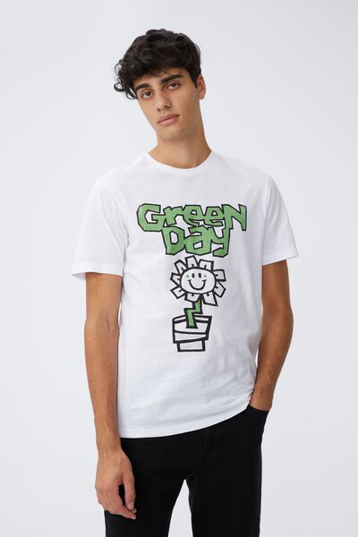 Tbar Collab Music T-Shirt, LCN WMG WHITE/GREEN DAY - KERPLUNK FLOWER