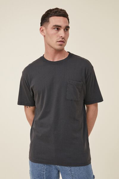 Camiseta - Organic Loose Fit T-Shirt, WASHED BLACK