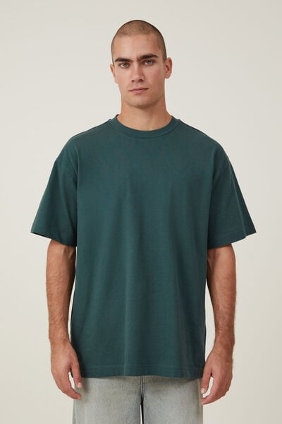 Box Fit Plain T-Shirt, PINE NEEDLE GREEN